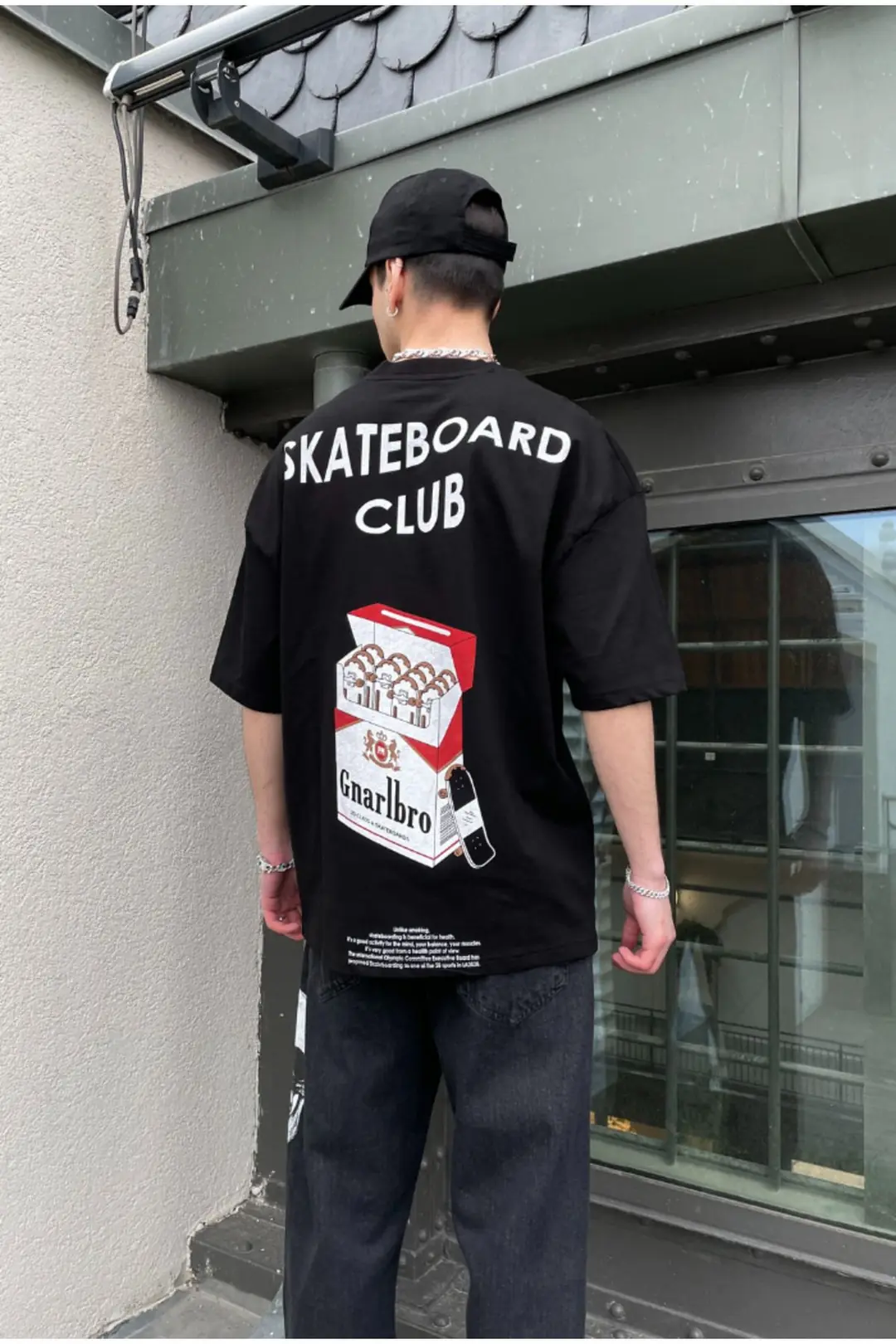 Skateboard Club Printed Oversize T-shirt