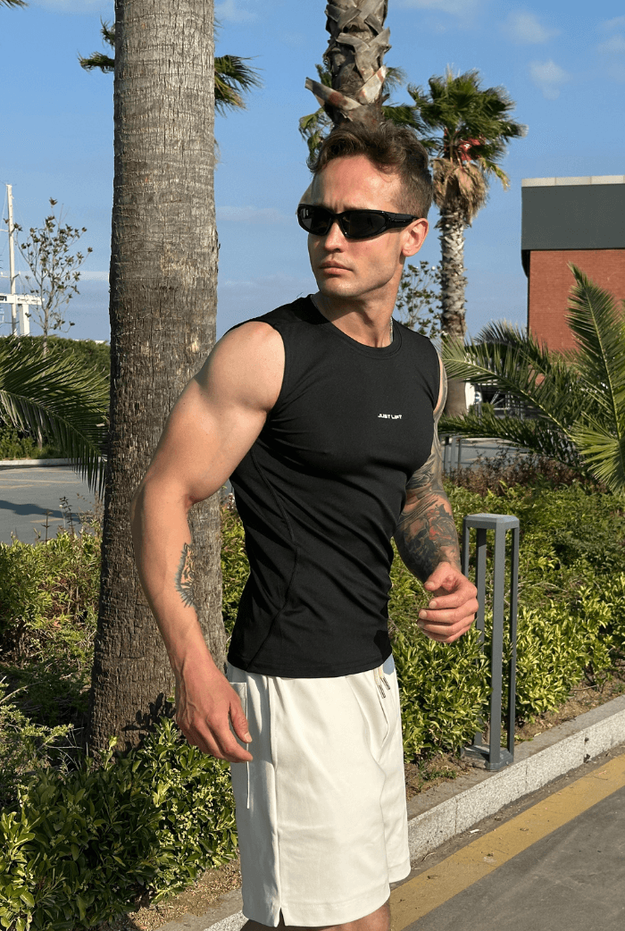 Just Lift Baskılı Sporcu Kolsuz Tişört