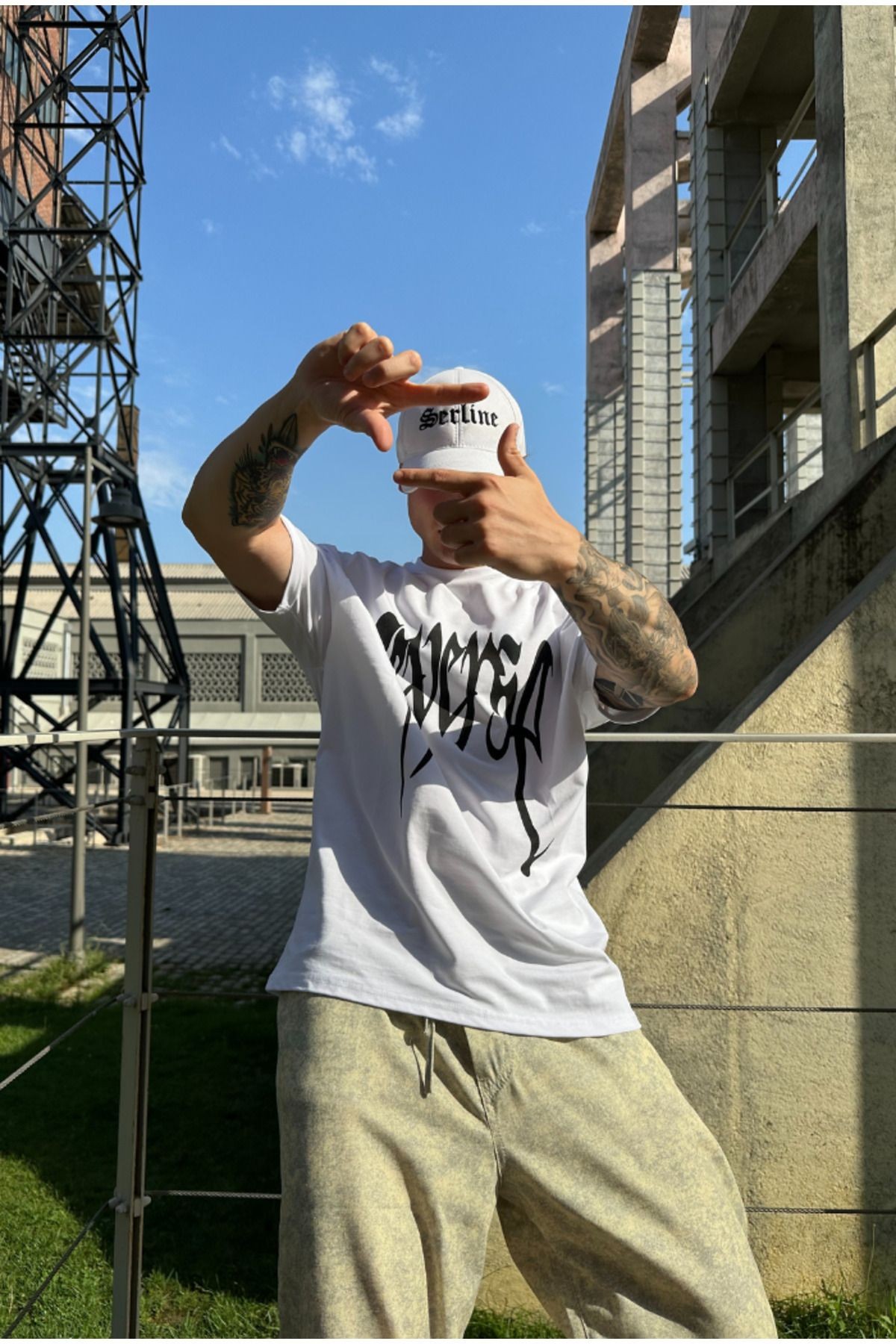 Revenge Printed White Oversize T-shirt