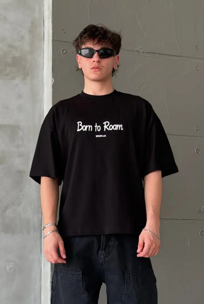 Born To Room Baskılı Oversize T-shirt
