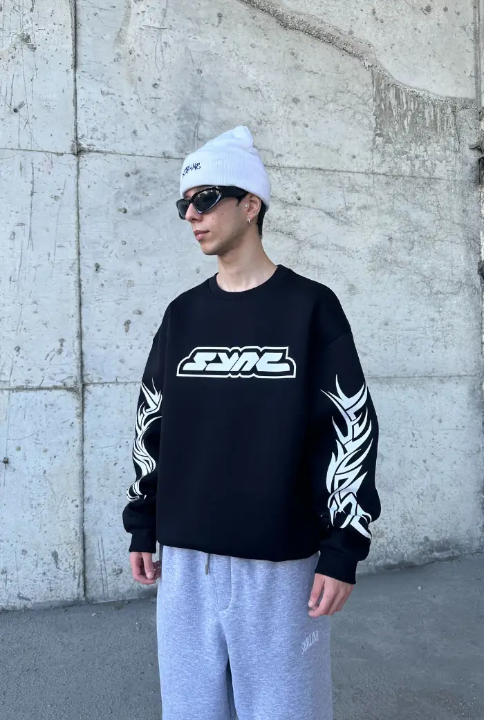 Baskılı oversize sweatshirt