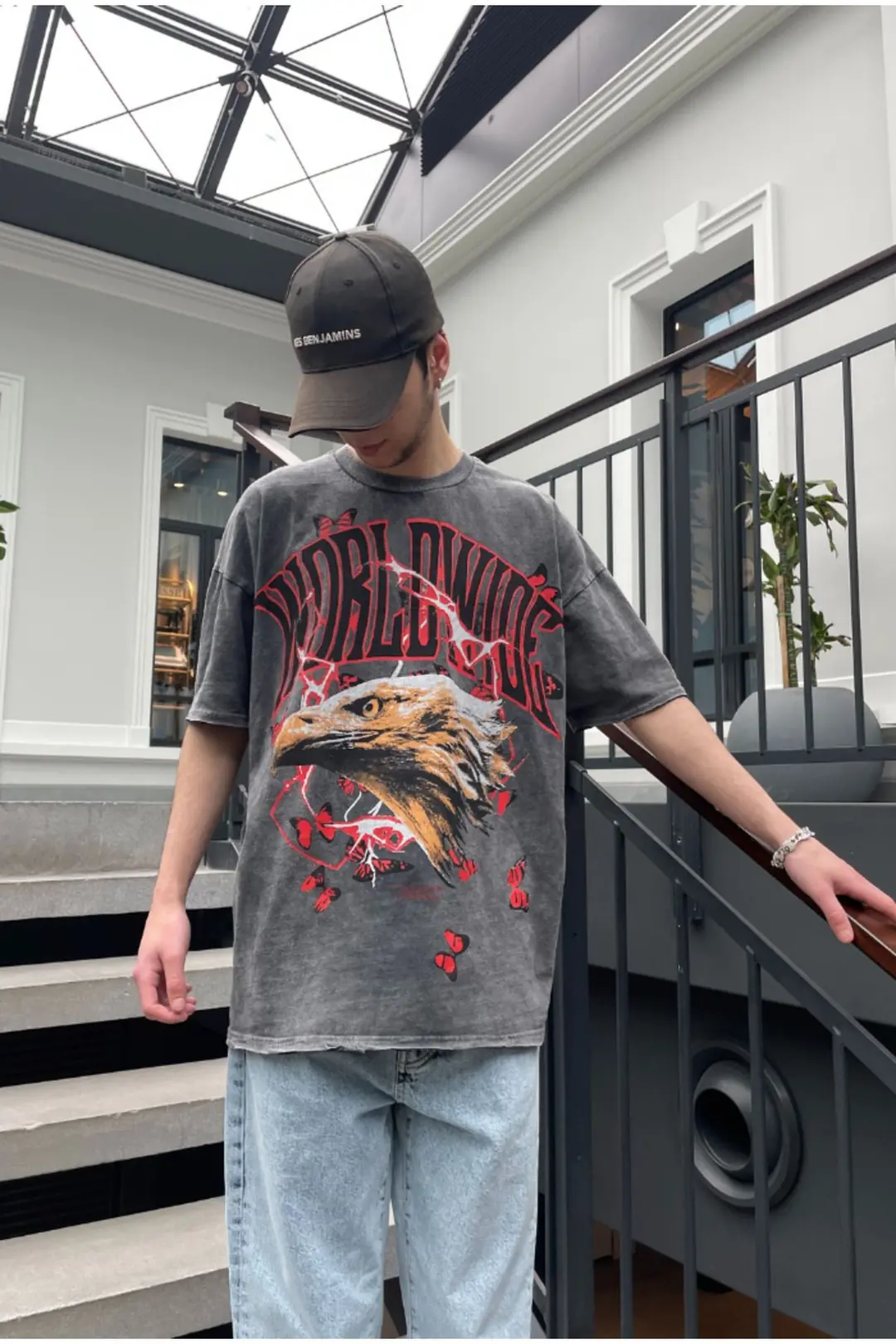 Worldwide Acid Wash Oversize T-shirt