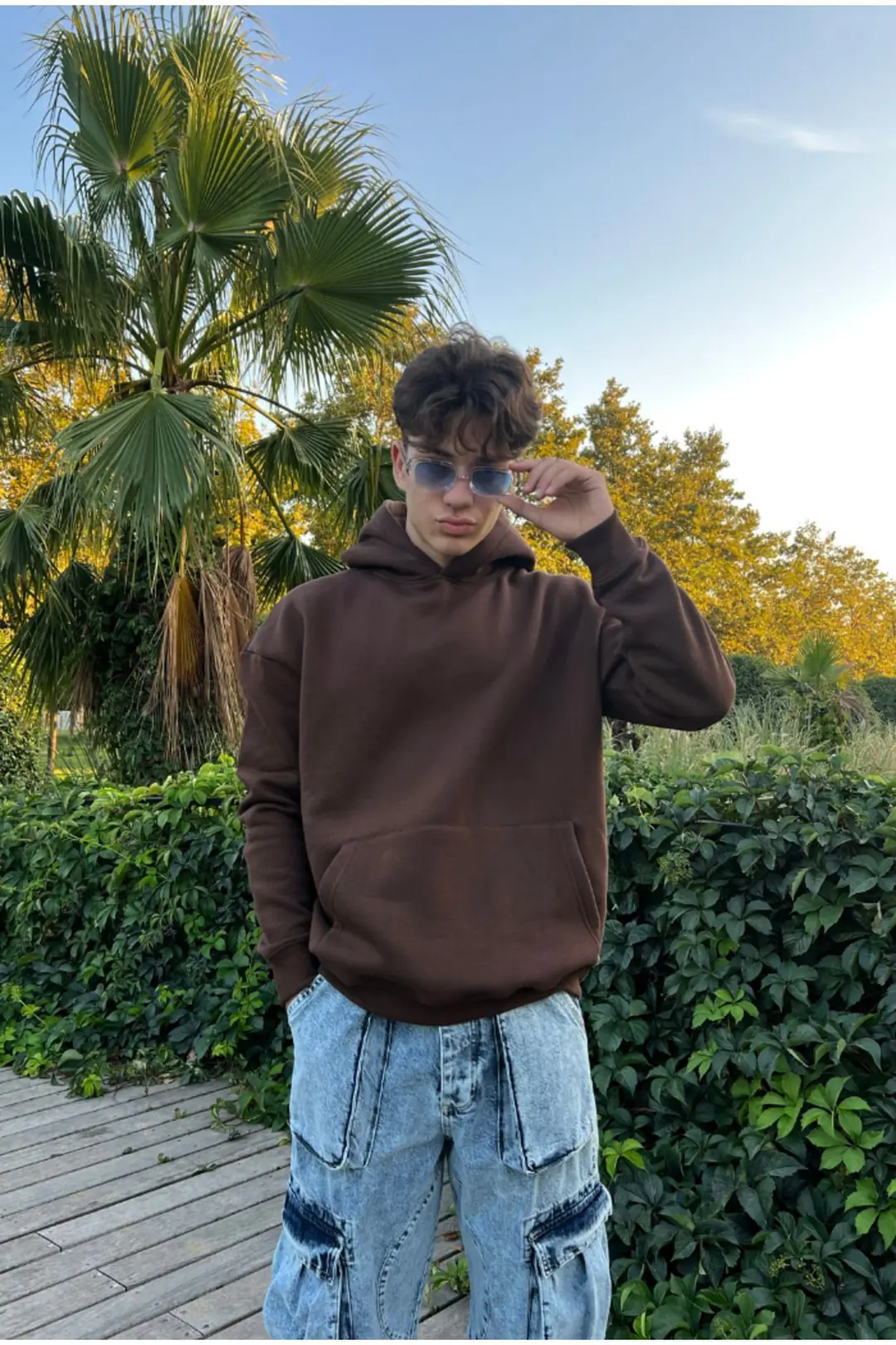 Basic Brown Oversize Hoodie