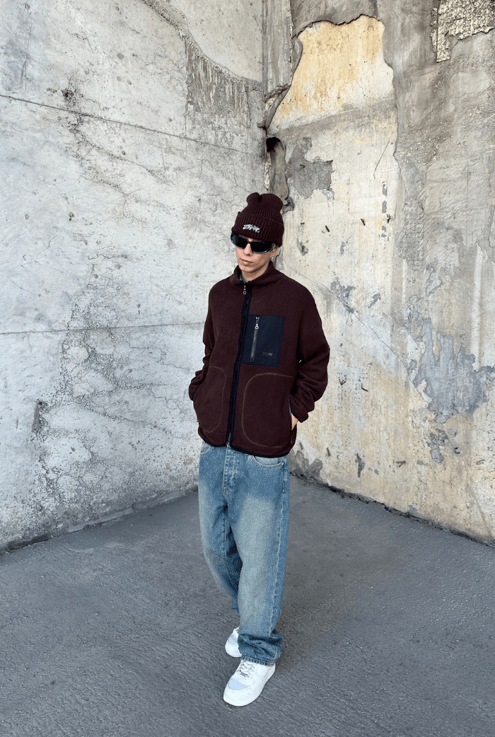 Oversize Polar Zip Ceket