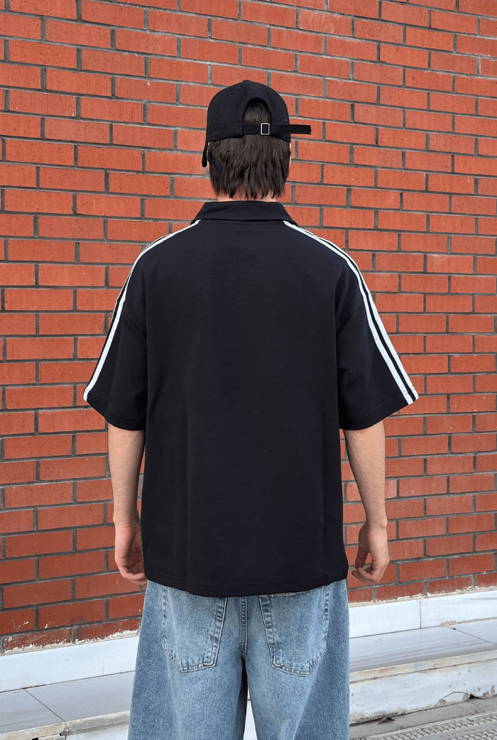 Matcha Story Baskılı Premium Polo Yaka Oversize Tişört