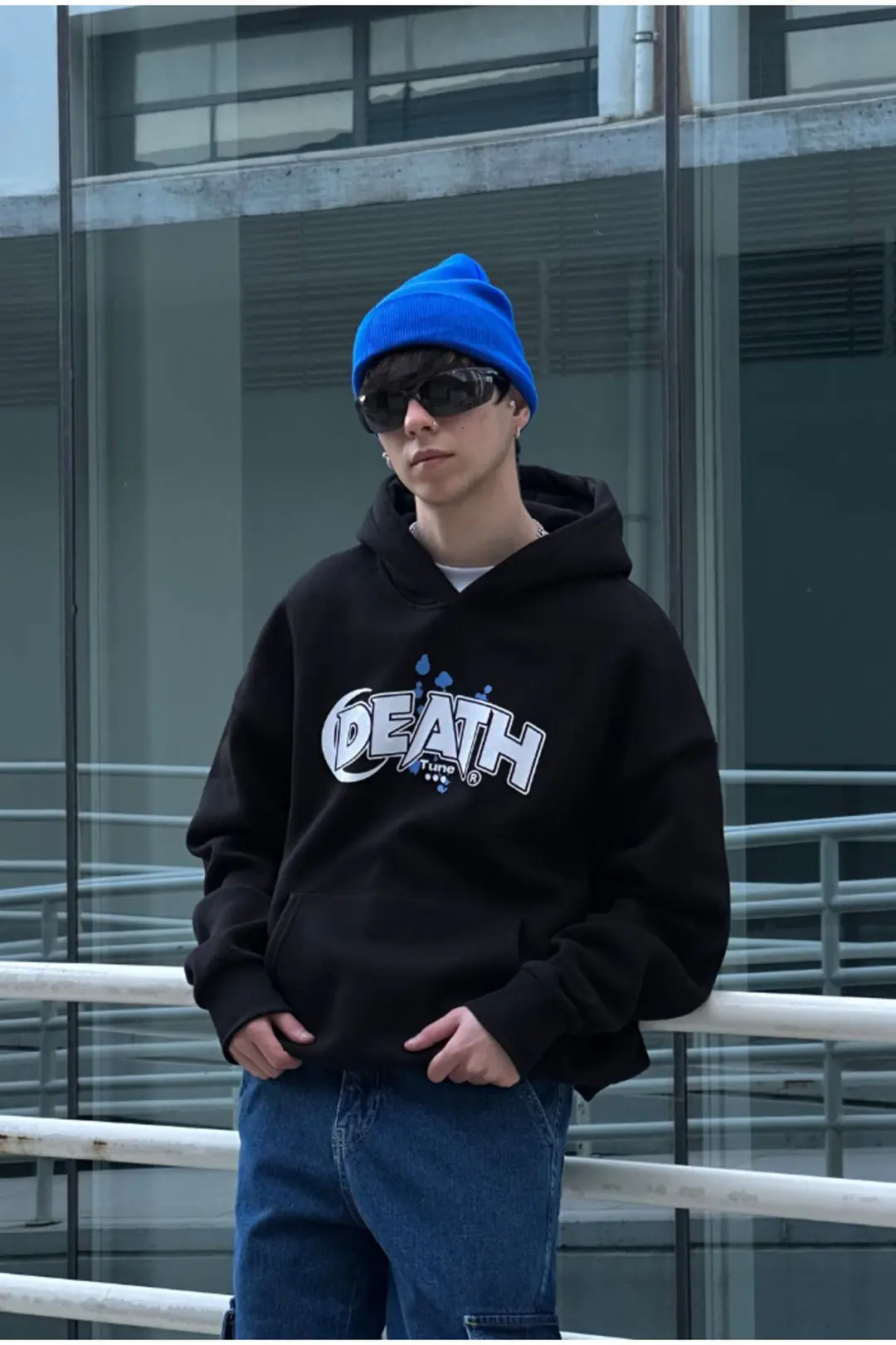 Death Printed Oversize Hoodie