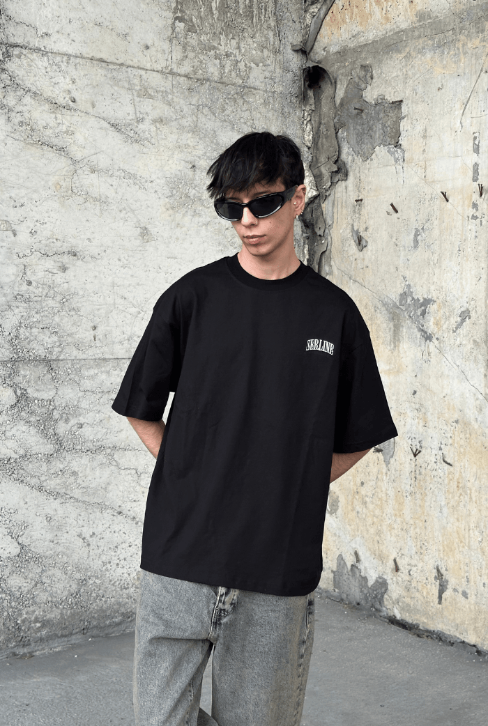 Serline Nakış Basic Oversize T-shirt 