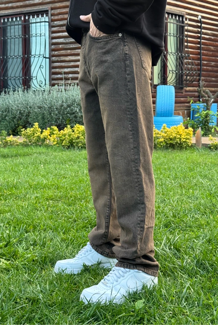 Pas Rengi Asit Yıkama Baggy Pantolon