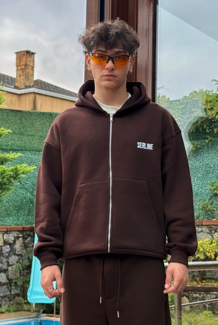 Serline Premium Oversize Zip - Kahverengi
