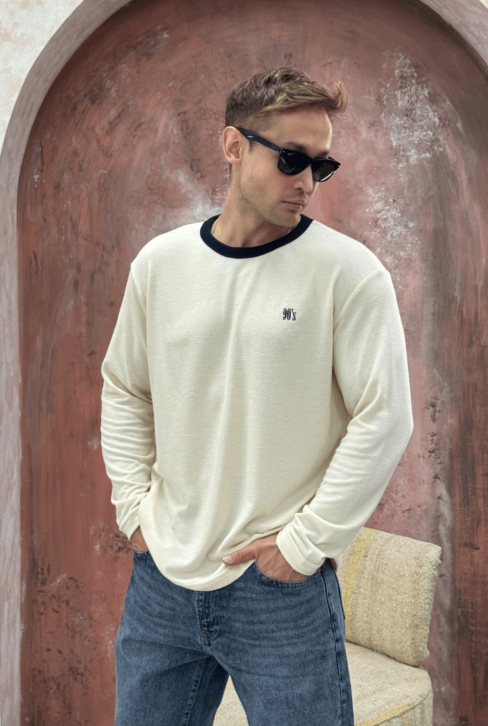 90's Oversize Sweatshirt - Krem