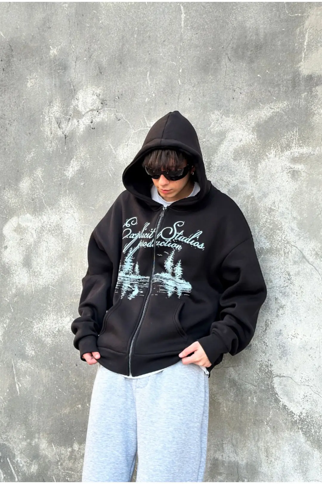 Explicit Studios Oversize Zip Hoodie