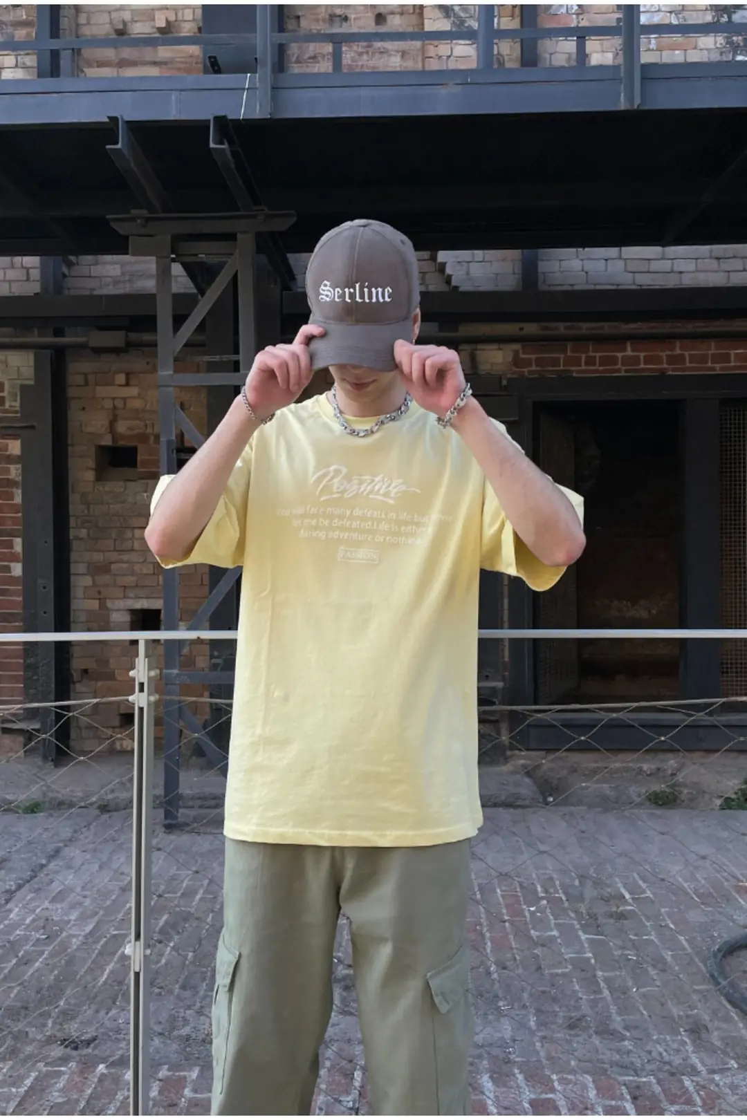 Yellow Text Printed Oversize T-shirt