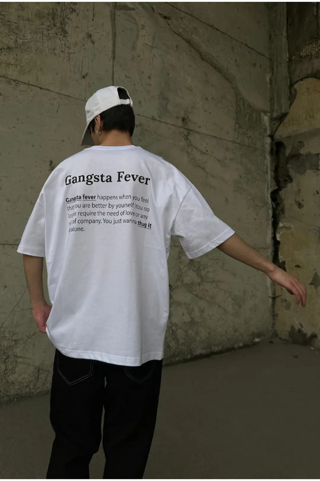 Gangsta Fever Beyaz Oversize T-shirt