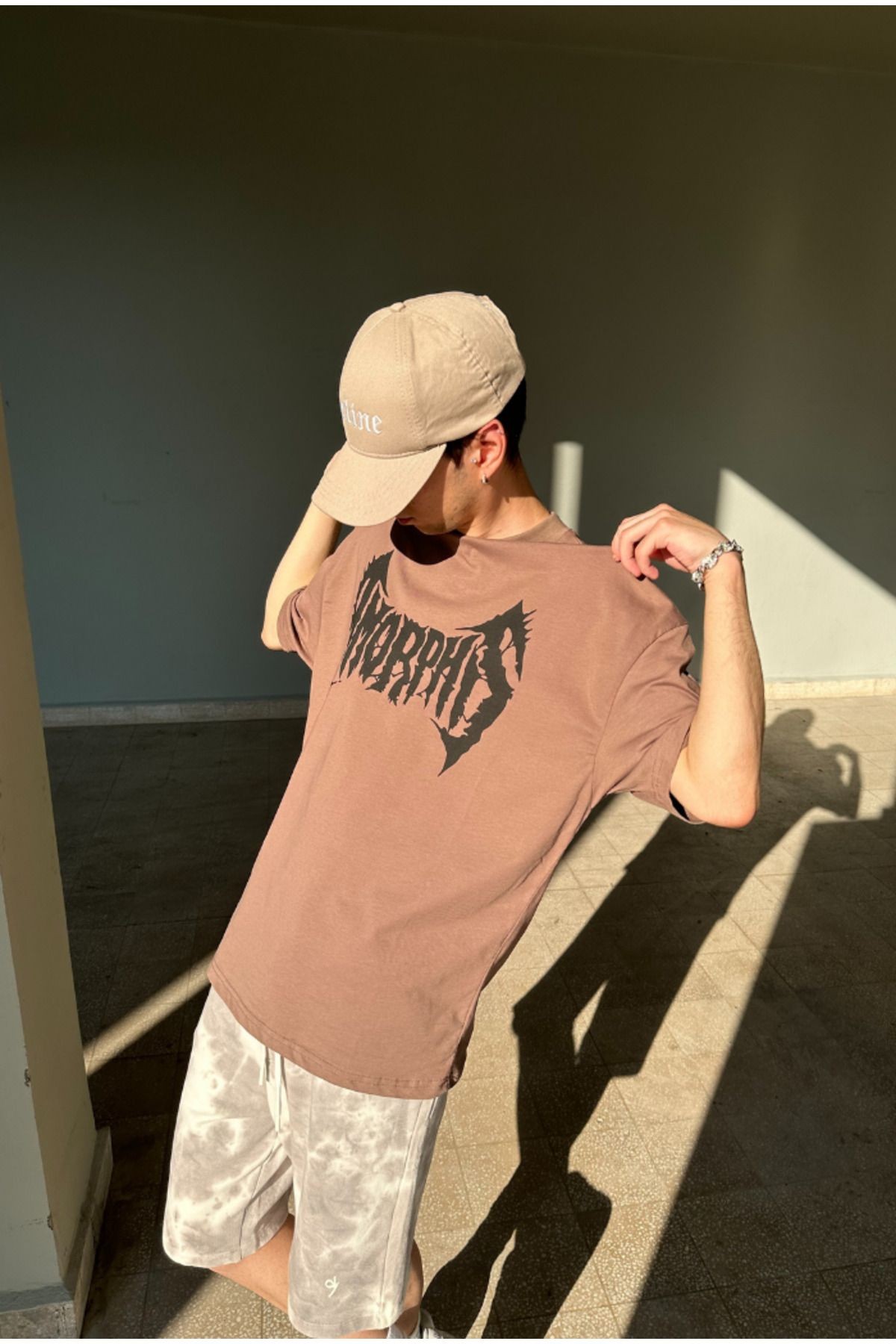 Amorphis Brown Oversize T-shirt
