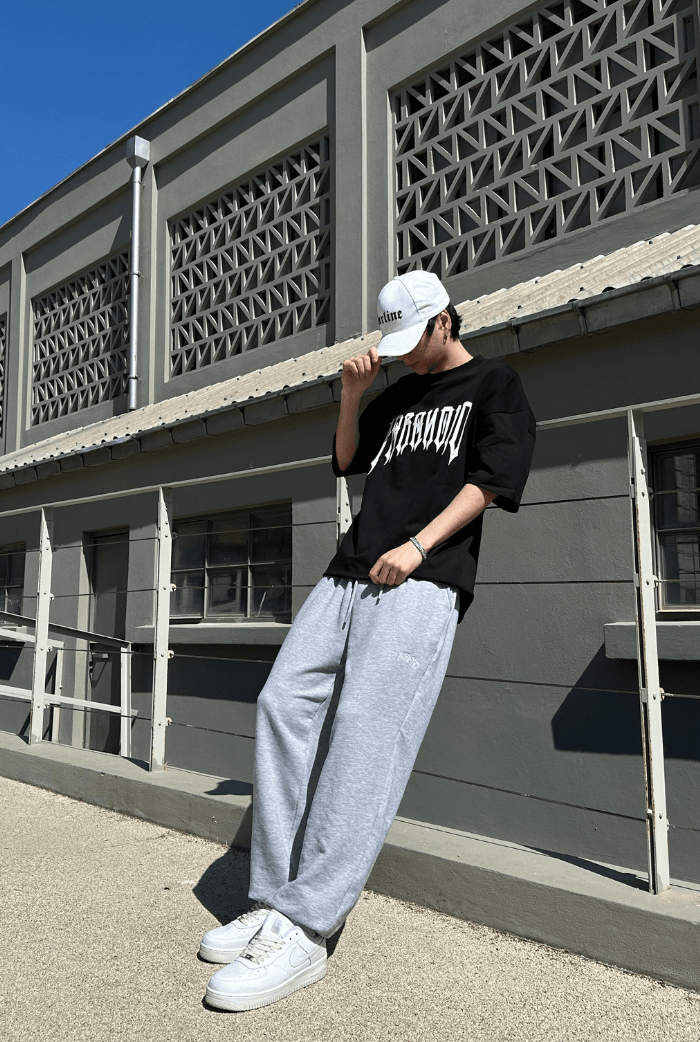 PARANOID Baskılı Siyah Oversize T-shirt