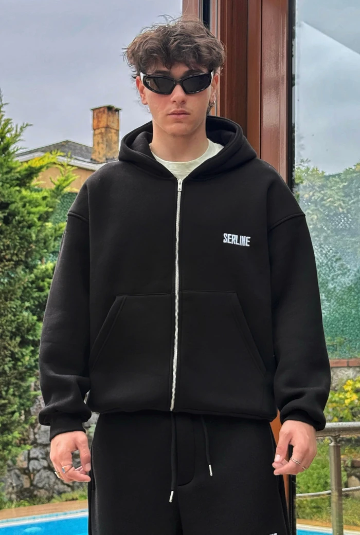 Serline Premium Oversize Zip - Siyah