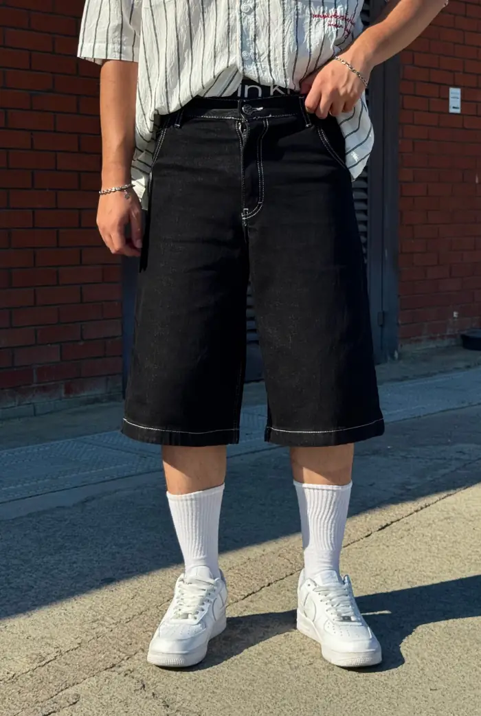 Premium Denim Baggy Şort