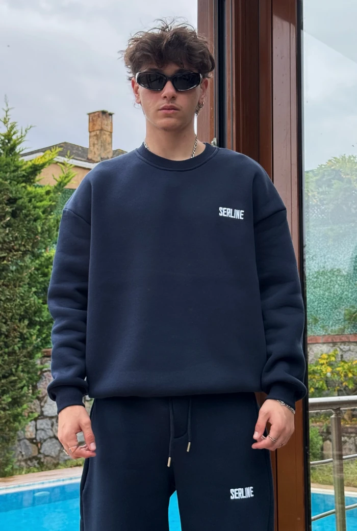 Serline Premium Oversize Sweatshirt  - Lacivert