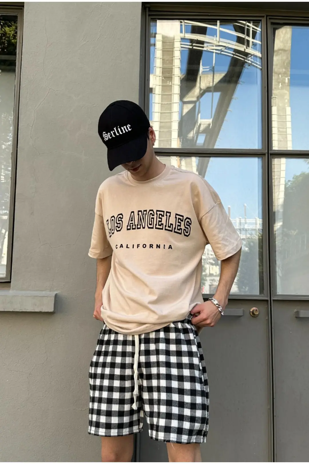 Los Angeles Bej Oversize T-shirt