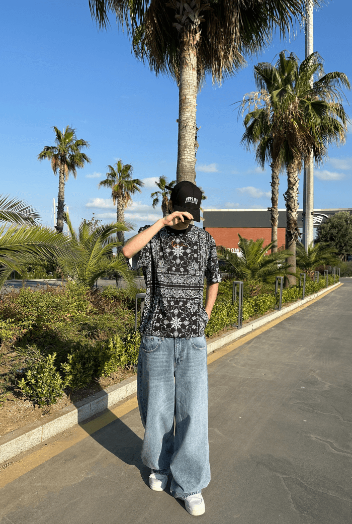 Bandana Baskılı Oversize T-shirt