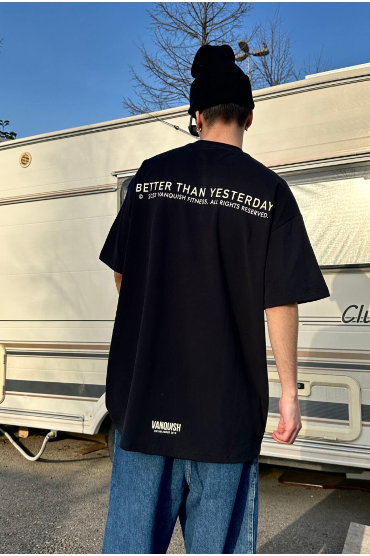 VANQUISH Siyah Oversize T-shirt