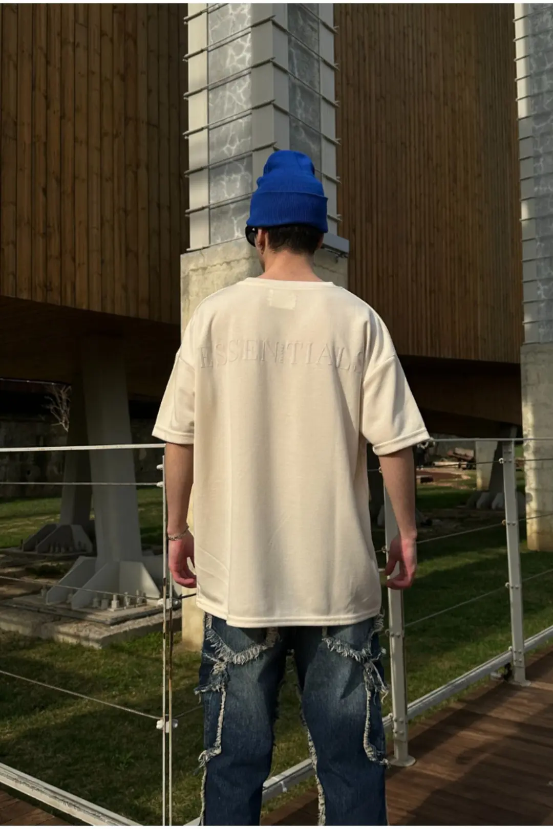 Essentials Kabartma Baskı Oversize T-shirt