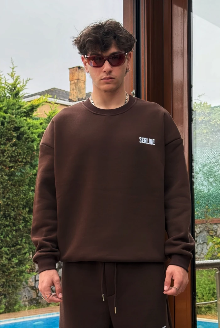 Serline Premium Oversize Sweatshirt  - Kahverengi