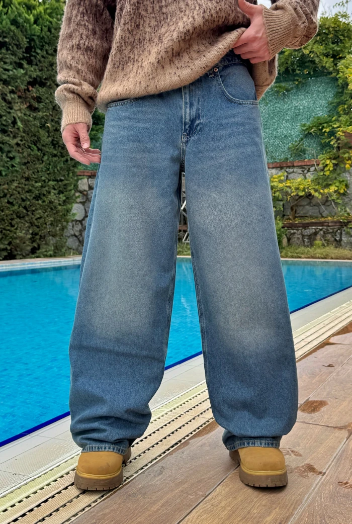 Mavi Eskitmeli Extra Baggy Pantolon