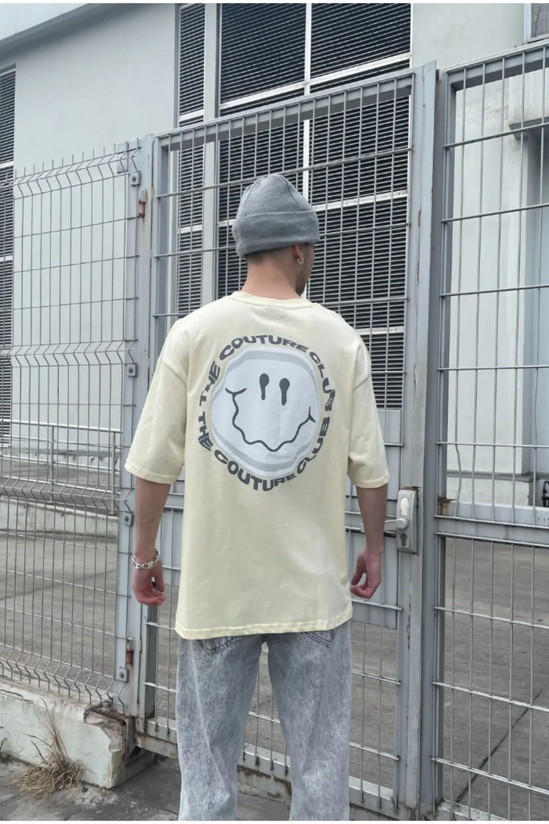 Smiling Face Printed Oversize T-shirt