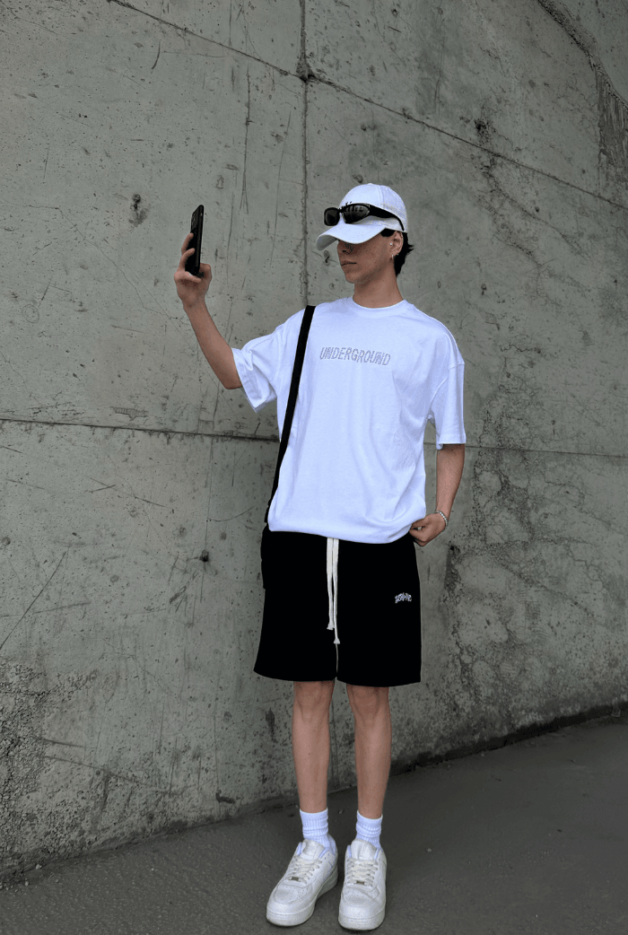 Underground Taş Baskılı Oversize T-shirt