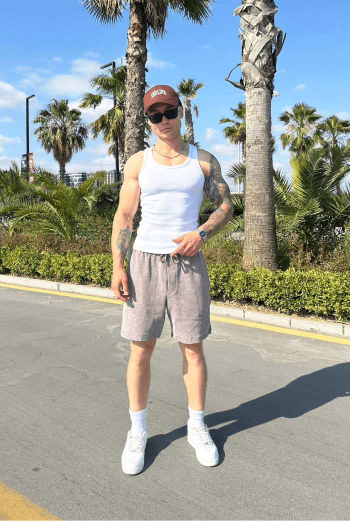 Basic Yıkamalı Oversize Şort