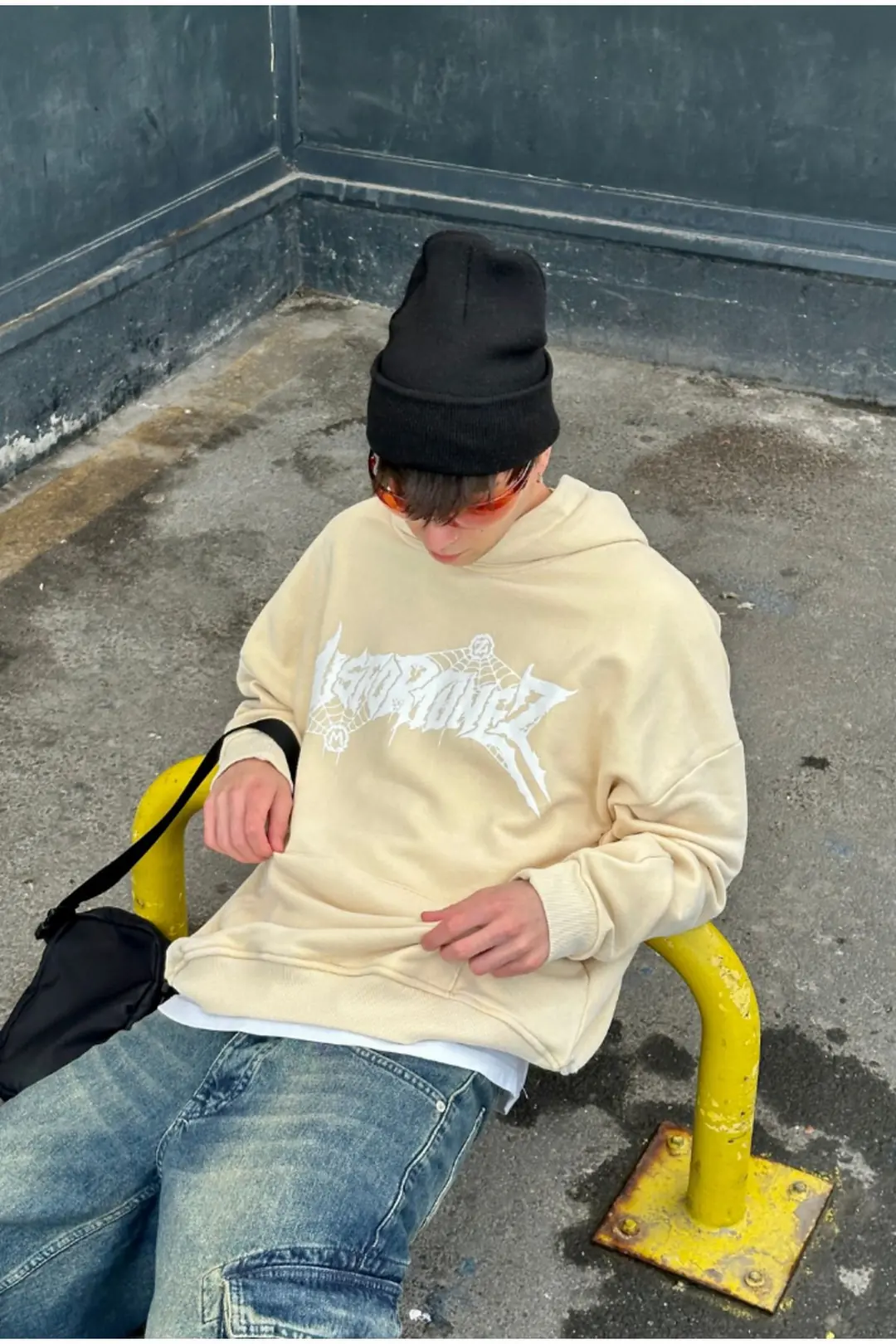 MISFORTUNES Bej Oversize Hoodie