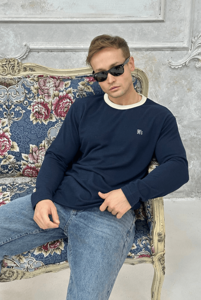 90's Oversize Sweatshirt - İndigo