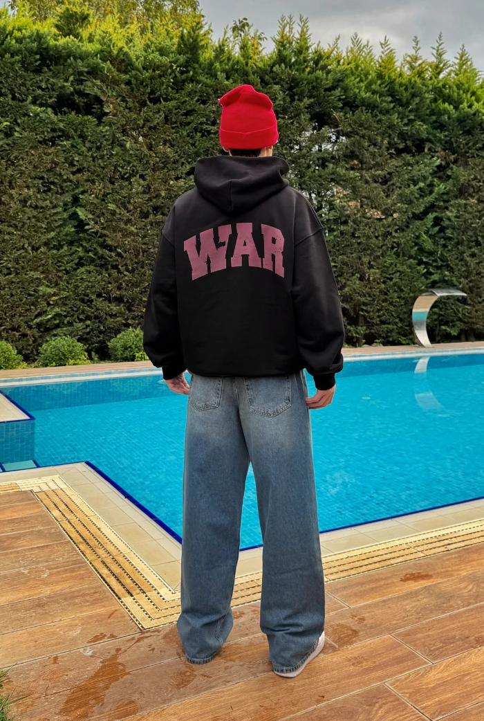 Premium War Baskılı Oversize Zip