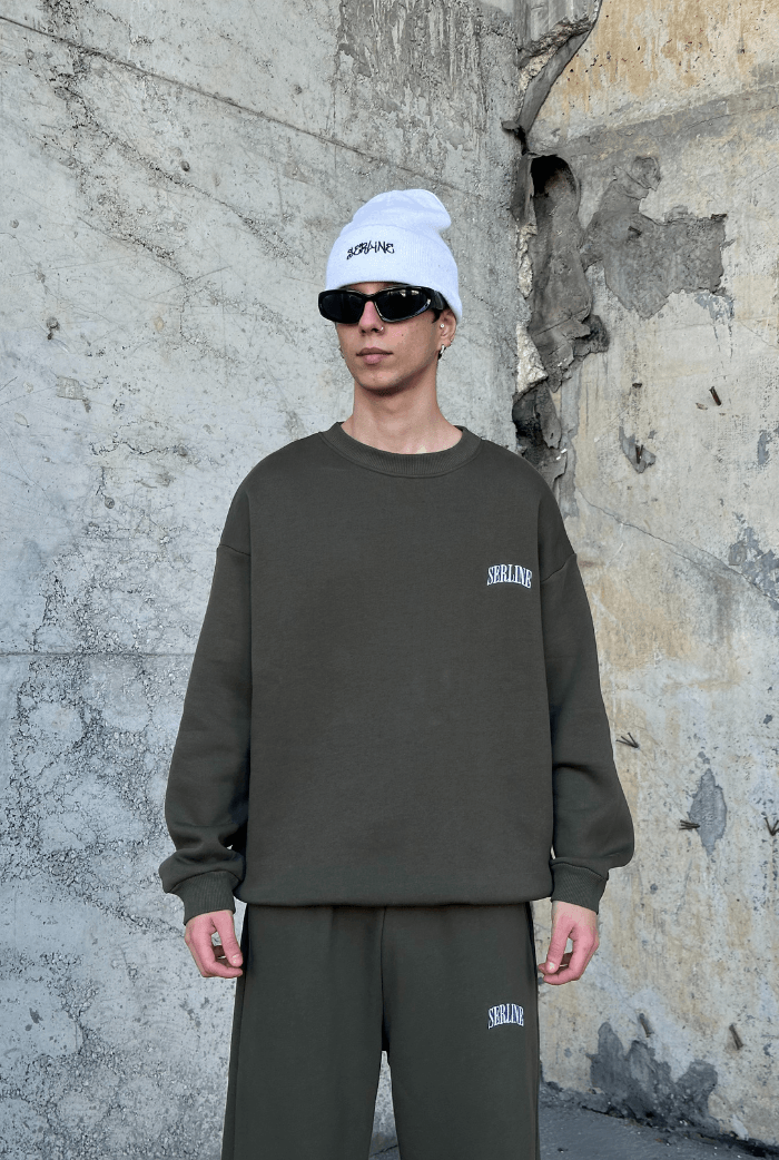 Serline Basic Oversize Sweatshirt - Haki