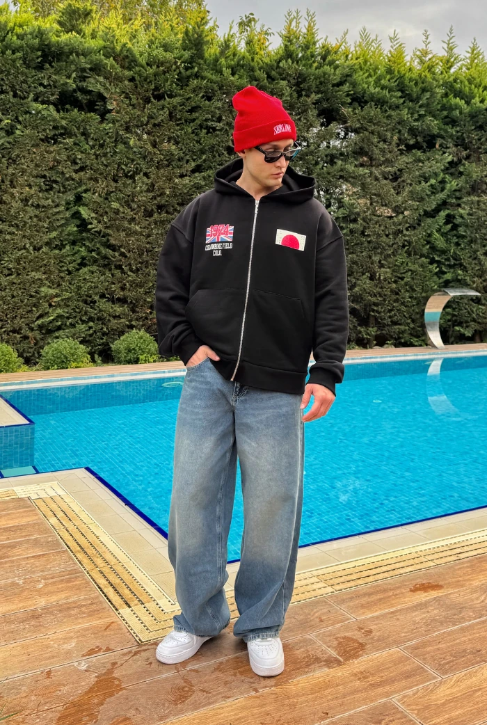 Premium War Baskılı Oversize Zip