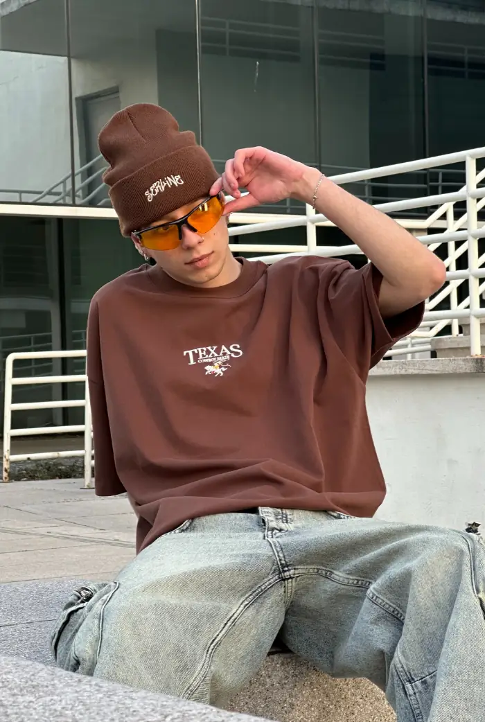 Texas Nakışlı Oversize T-shirt