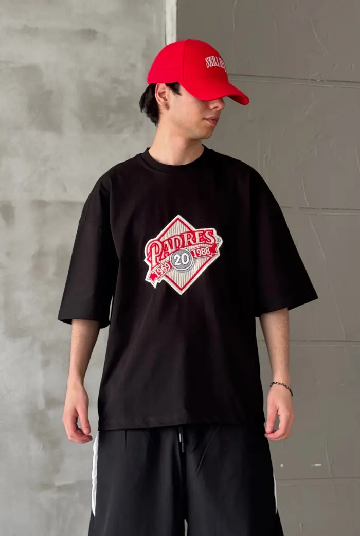 Padres Nakışlı Oversize T-shirt