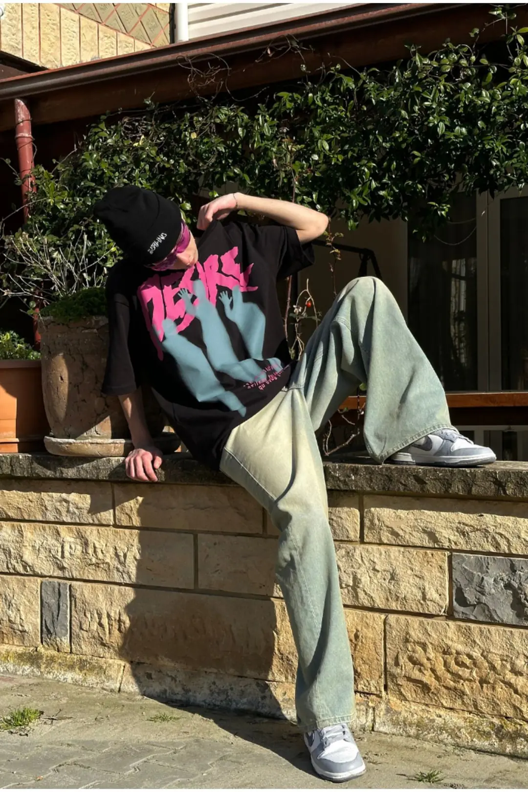 DESIRE Baskılı Oversize T-shirt