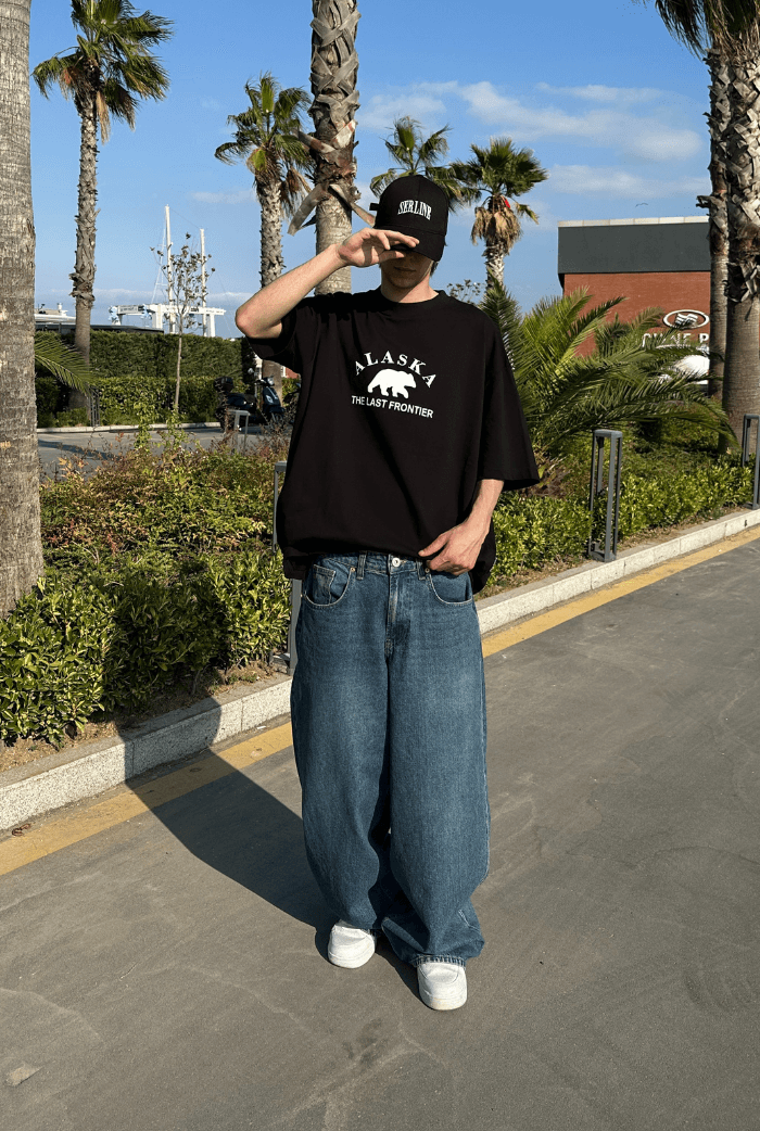Alaska Baskılı Oversize T-shirt