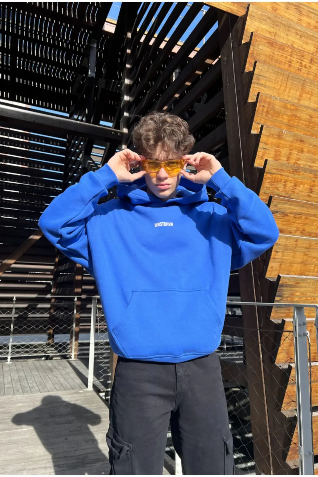 Premium Mavi Oversize Hoodie