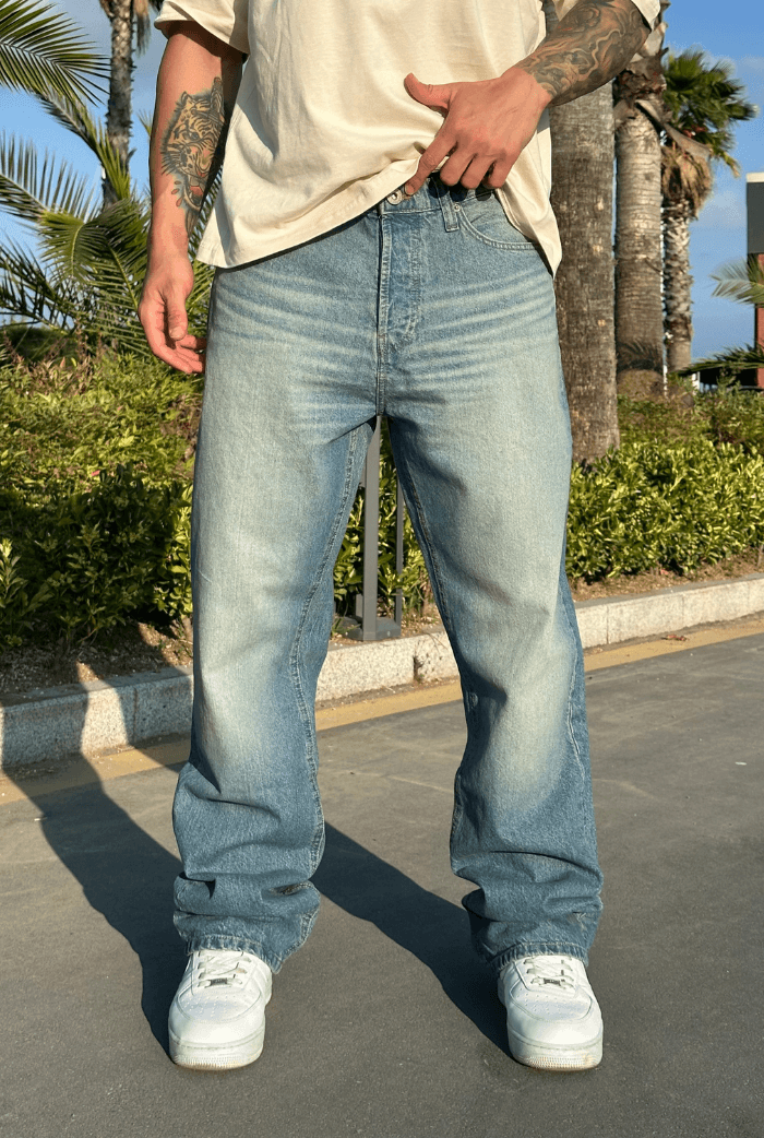 Premium Sarımsı Bıyıklı Baggy Pantolon