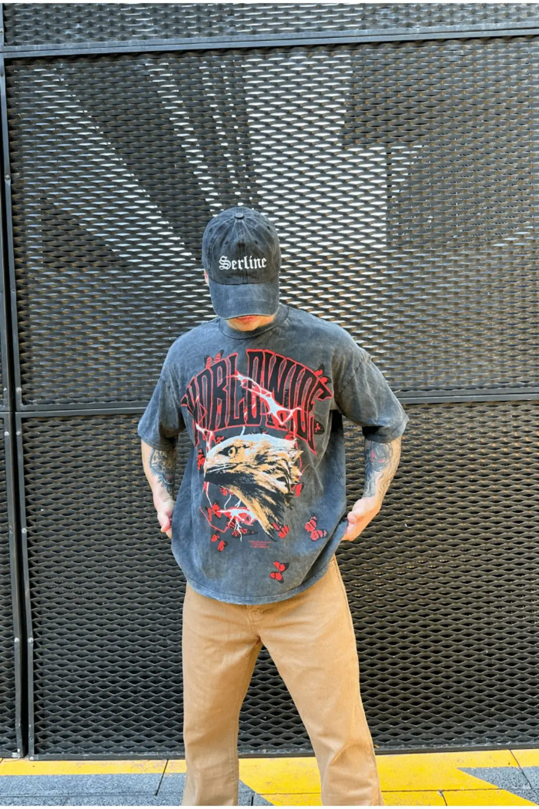Acid Wash Worldwide Oversize T-shirt