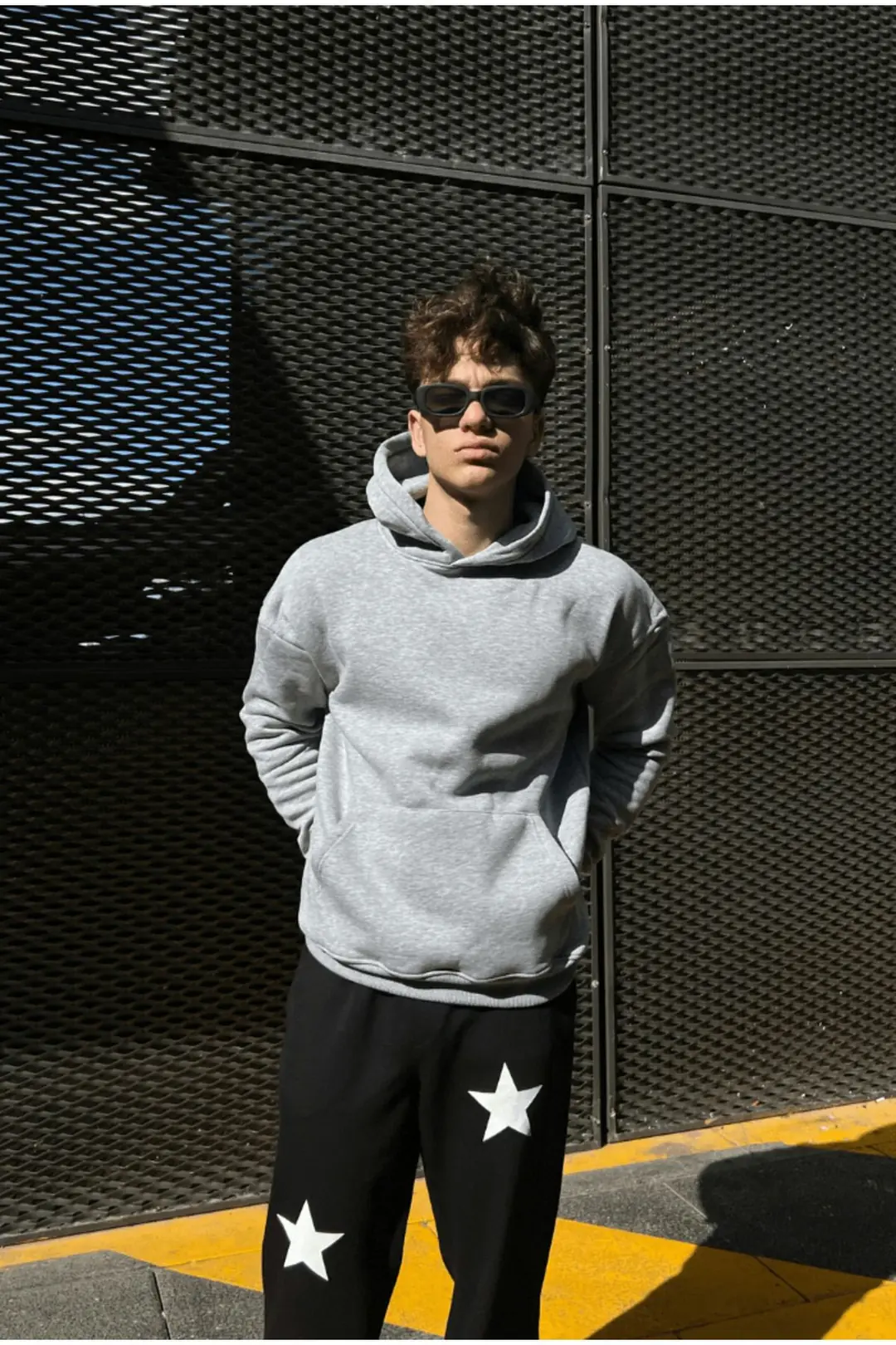 Basic Gri Oversize Hoodie
