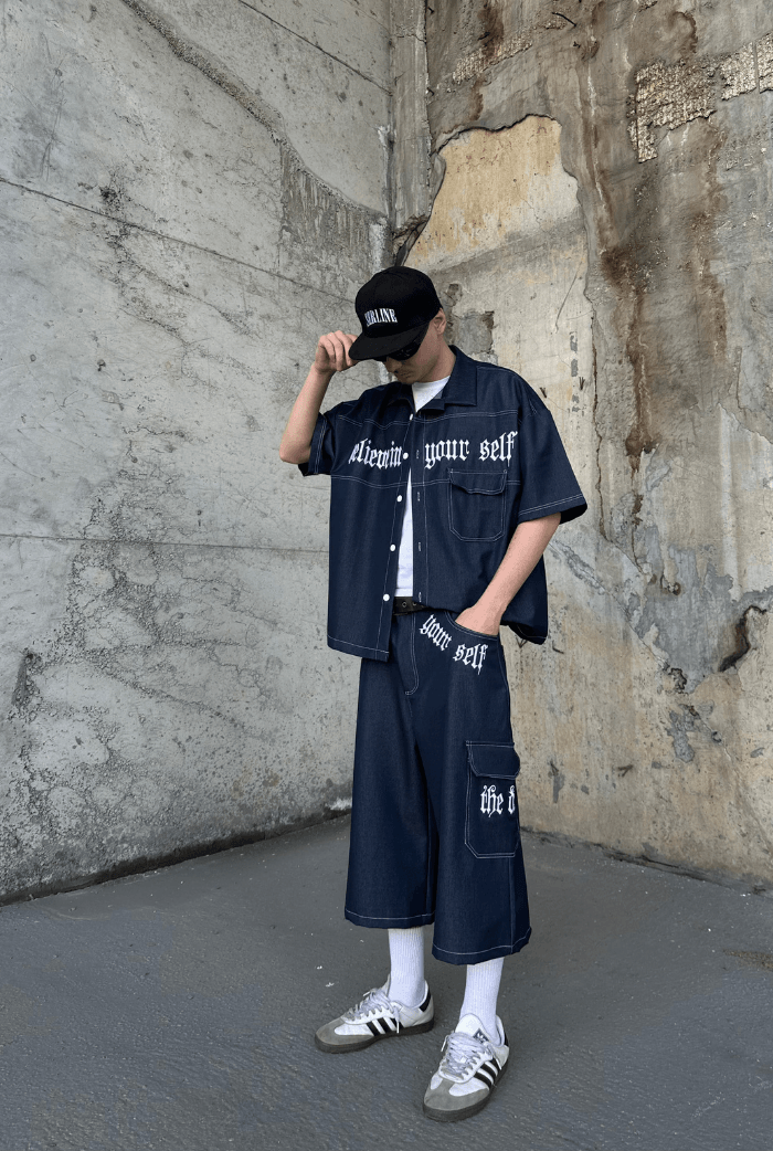 Believe In Yourself Nakışlı Premium Oversize Vintage Gömlek