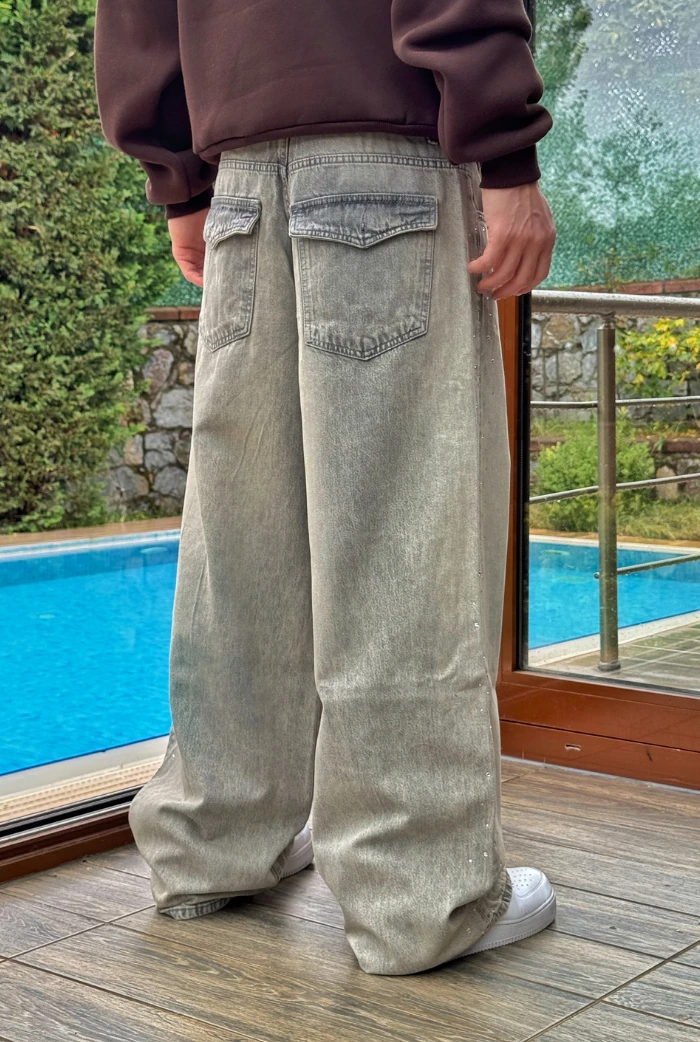 Yanı Taşlı Extra Baggy Pantolon