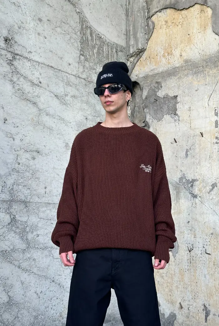 Oversize Nakışlı Kazak