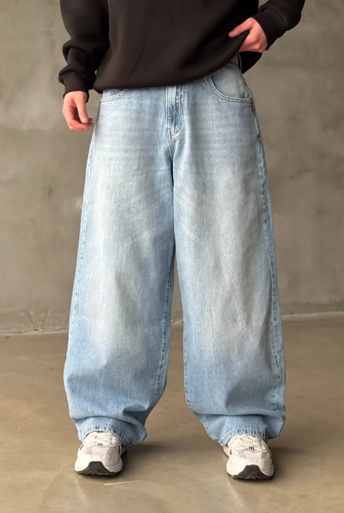 Açık Buz Mavisi Super Baggy Panrolon