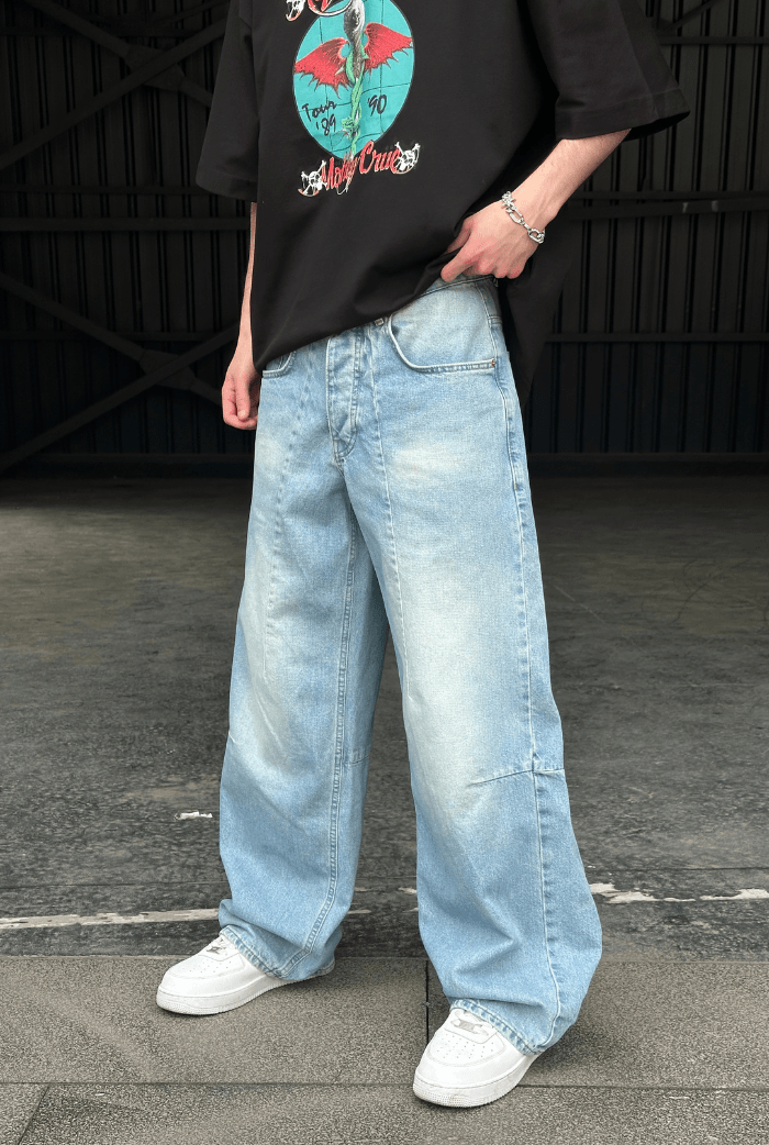 Buz Mavisi Baggy Pantolon