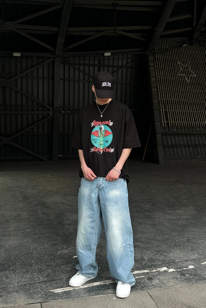 Represent Baskılı Oversize T-shirt